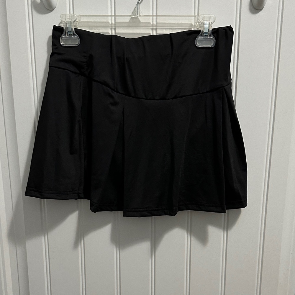 Black Pleated Mini Skirt